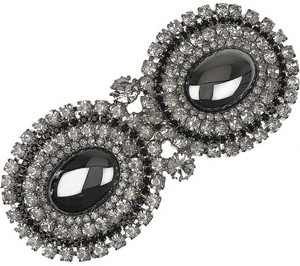 Louis Mariette Hematite and Swarovski Crystal Hair Clip