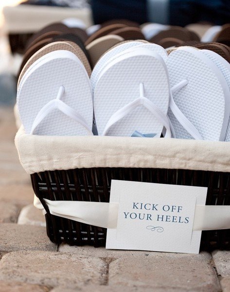 Place a Basket of New Flip Flops near the Dance Floor