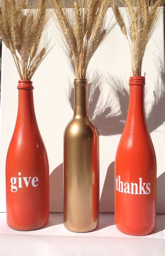 Give Thanks Wine Bottles