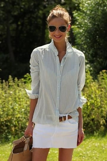 Pinstripe and White Denim