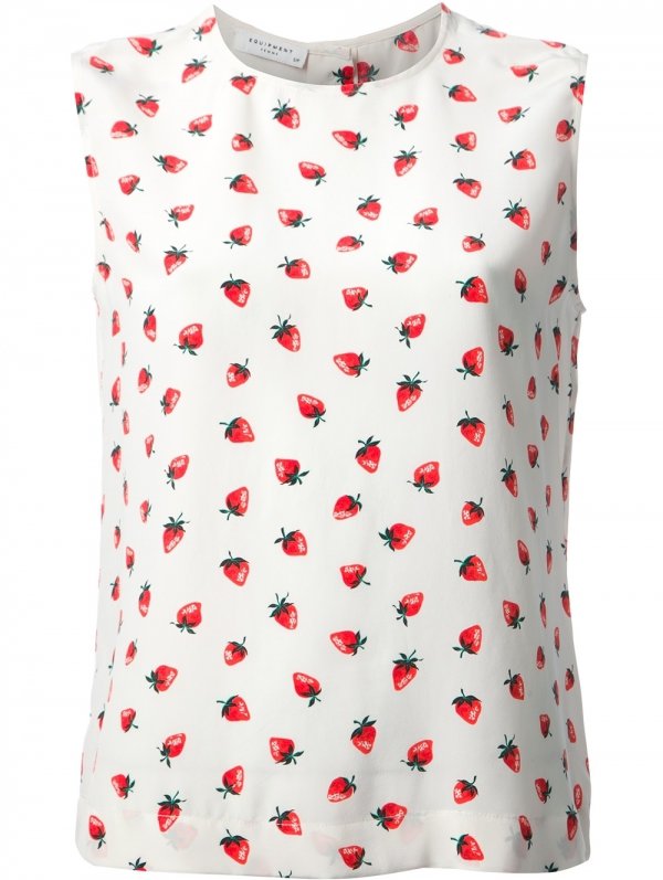 Equipment Strawberry Print Blouse