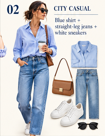 City Casual blue shirt outfit