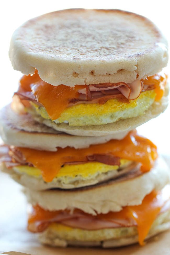 Ham, Egg, and Cheese Breakfast Sandwiches