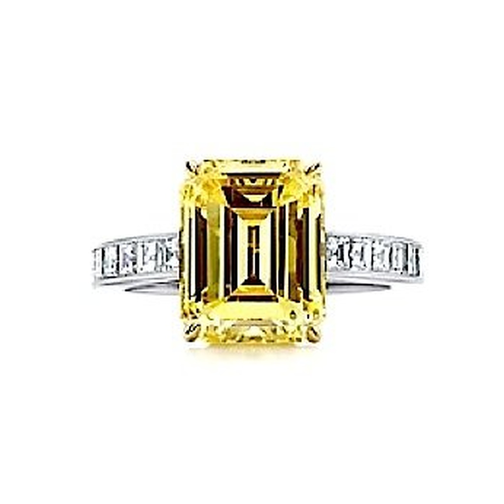 Fancy Vivid Yellow Diamond Ring