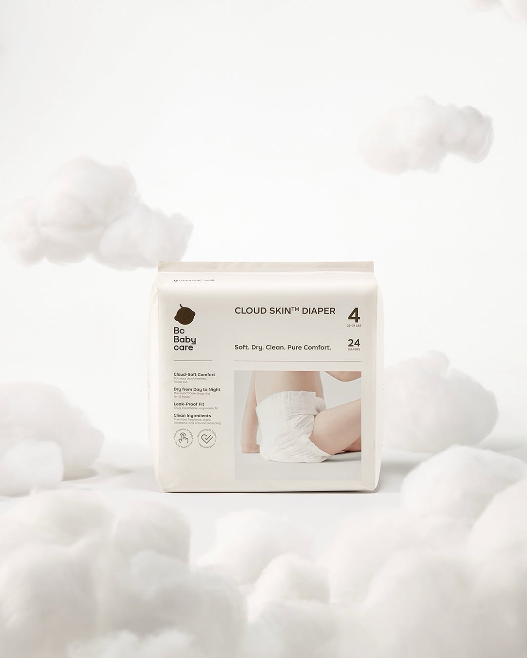 CLOUD SKIN Premium Diapers from Bc Babycare: Less Bulk Fewer Rashes More Comfort for Babies